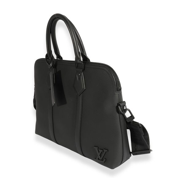Louis Vuitton Black Aerogram Leather Briefcase Bag - Picture 2 of 7